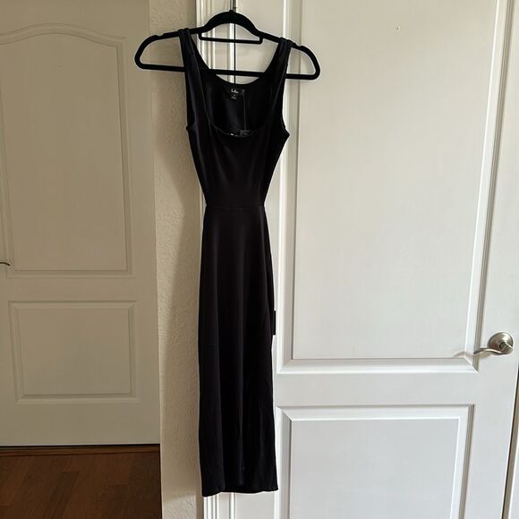 Lulus Be Mine Black Open Back Midi Dress Small Nwt - Picture 4 of 7